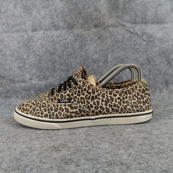 Vans Shoes Womens 7 Sneaker Authentic Low Pro Skate Casual Leopard Cheetah Brown - Picture 4 of 13
